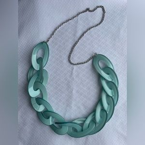 Stunning aqua blue chunky statement necklace